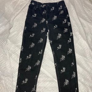 Dragon print mom jeans